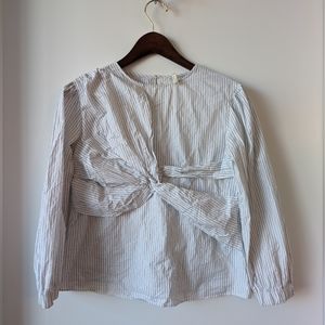 Zara Join Life Striped Gathered Top